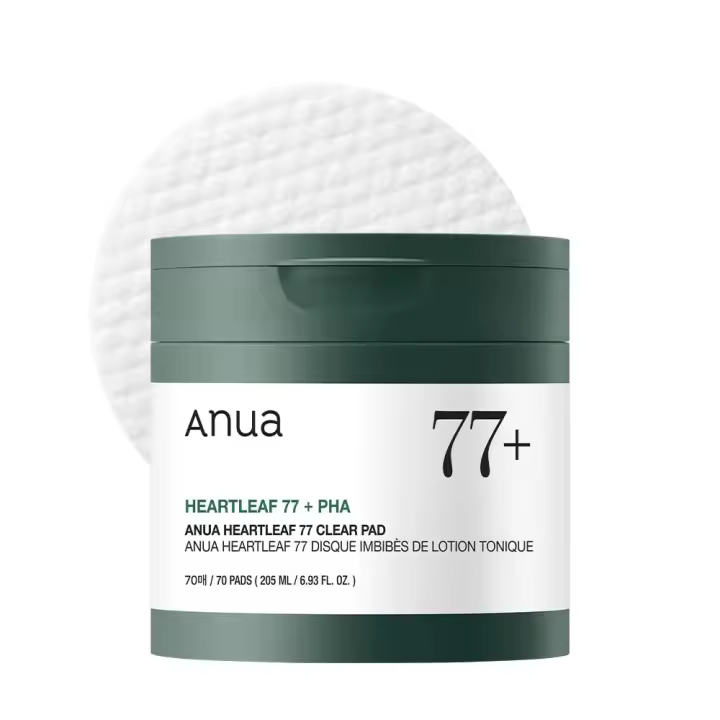 ANUA 77 Toner Pad, almohadillas faciales exfoliantes suaves, poros hidratantes de vidrio para pieles sensibles, extracto de Heartleaf, PHA, Centella, no - 1