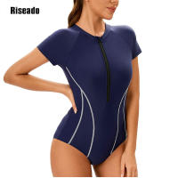 Bañador deportivo de una pieza para mujer, ropa de playa de manga corta, 2024 - details 6