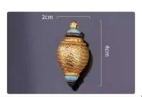 Joyería tibetana, nuevo y exquisito Material mixto, cobre puro bermellón con colgante de collar de caja Gawu de caracol de mar dorado dorado - details 2