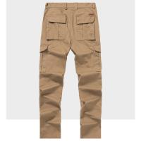 Pantalones de trabajo de algodón para hombre, grueso con múltiples bolsillos Pantalón Cargo, recto, informal, para exteriores, primavera y otoño - details 3