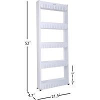 home-man funda para estantería organizador con 3 grandes cestas de almacenamiento, Brecha de almacenamiento delgado deslice hacia fuera Pantry Rack de almacenamiento para espacios estrechos, 3 pisos - details 8