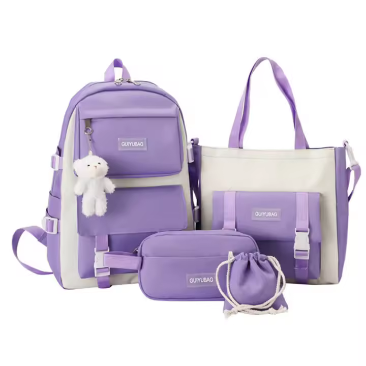 Set de 5 Mochilas Escolares para Niños Bolsa de Libros, Bolsa de Bolsos - 1