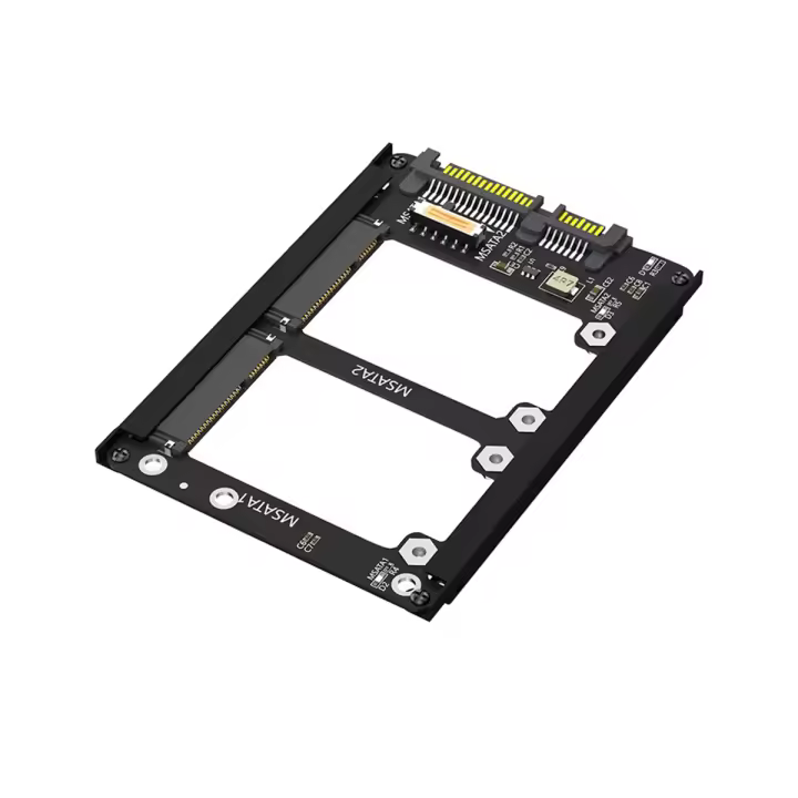 Dual Msata SSD a SATA III de 2,5 pulgadas con soporte de marco, retiene MSATA como unidad SSD SATA de 7mm y 2,5 pulgadas - 1