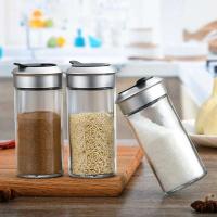 Tarros de condimentos, condimentos de pimienta en polvo, botellas, tapas giratorias, recipientes de almacenamiento para condimentos de azúcar y sal, utensilios de cocina - details 2