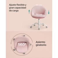Silla de Oficina en Casa, Silla Giratoria de Algodón y Lino, Silla de Escritorio, Acolchada con Espuma, Altura Ajustable, para Estudio, Dormitorio, Azul Pálido OBG020Q01 - details 30