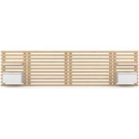 Cabecero colgante de cama de 240 cm con mesita de noche + cajón de madera clara y blanca - details 2