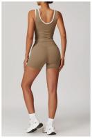 Conjunto de Yoga de 2 Piezas Trajes de Entrenamiento de Poliéster para Fitness - details 2