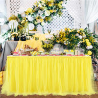 Elegante Mantel de Mesa para Fiesta Tul Blanco-Rosa-Púrpura Accesorio de Hogar de Bodas - details 3
