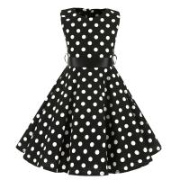 Vestido retro para niña, vestido vintage de princesa de verano sin mangas con lunares de algodón ligero y romántico floral de los años 50 para fiesta y boda Daliy - details 20