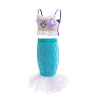 AmyStylish Niñas Princesa Sirena Ariel Cosplay Halloween Fiesta de Cumpleaños Verano Playa Vacaciones Vestido - details 44