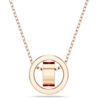 Collar con colgante circular de Dextera de Oro Rosa, anillos de Plata, collar de Piedra de circón transparente, joyería de uso Diario para Mujer - details 1