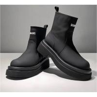 Botas Martin de chimenea de caballero con manga de motocicleta de parte superior media multifuncional para hombre con letras de fondo grueso - details 6