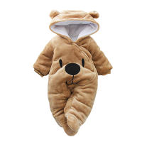 Pudcoco-Pelele con capucha para bebé, niña y niño, traje de nieve de vellón con broche, ropa de abrigo de invierno, mono con patrón lindo - details 3