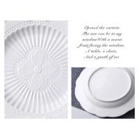 Juego de Platos de Carga de Porcelana Blanca Empresada 3pcs 6+8+10 pulgadas - details 13