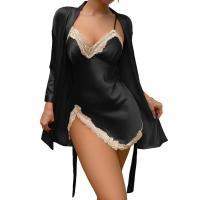 Camisón Sexy de una pieza de Color sólido, vestido Halter fino y transpirable de verano, vestido para casa, nuevos pijamas de seda helada para mujer - details 2