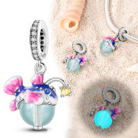 Encanto de Pescado Luminoso de Plata Esterlina 925 Cuentas de Circonio Cúbico para Hacer Joyería - details 2