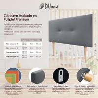 Cabecero de Polipiel o Tela Acualine Liso con Botones y Patas Tapizado de Alta Gama Cabezal Lujo Cama Dormitorio Moderno Acolchado (Tela Beige, 145x105cm (Camas 120/135/140)) - details 11