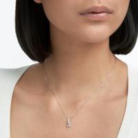 Collar con colgante de piedra transparente redonda de Swarovski, collar de cristal de plata 925, regalo de joyería para mujer - details 2