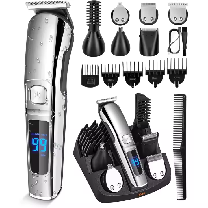 Maquinilla de afeitar eléctrica para hombres, recortadora de pelo de nariz, afeitadora inalámbrica, regalos para hombres, marido, padre, resistente al agua - 1