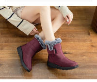 Zapatos de algodón gruesos y cálidos para mujer, de terciopelo, para nieve, planos de gran tamaño, impermeables, para invierno - details 0