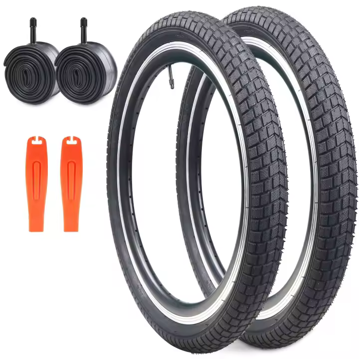 ZUKKA x 2.125 neumático 20 neumático de bicicleta con 2 tubos neumáticos de repuesto plegables se adapta a la mayoría de las bicicletas para niños negro - 1