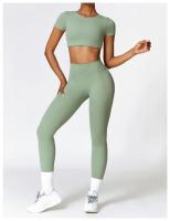 Mallas de Yoga de cintura alta para mujer, pantalones de secado rápido para ejercicio físico, ropa deportiva para gimnasio - details 12