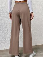Pantalones de pierna ancha de cintura alta para mujer Ropa casual de primavera otoño - details 13
