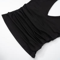 Mujer primavera verano nuevo sin mangas cuello en V sexy anillo cuello colgante camiseta top - details 3