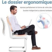 2PCS Sillas de Comedor Giratorias Sillas de Cocina con Respaldo Alto Patas Metálicas Diseño Moderno para Salón Oficina Dormitorio Blanco - details 5