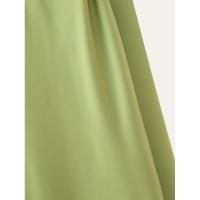 Vestido largo elegante y sexy de satén verde sin espalda para mujer, estilo halter, para fiesta. - details 6