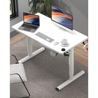 Mesa de computadora elevada eléctrica Ergonómica, tamaño 160x75 cm, altura ajustable, con portavasos, ganchos, robusta, fácil de instalar, para dormitorio, oficina, reuniones, estudio - details 17