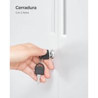 Archivador de Oficina, Armario Multifuncional, 2 Puertas, con Cerradura, Almacenamiento de Acero, para Sala de Estar, Gris Mate OMC013G01 - details 7