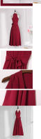 Vestido largo francés de alta gama de verano con cuello rojo, vestido estilo hada Hepburn RQ - details 0