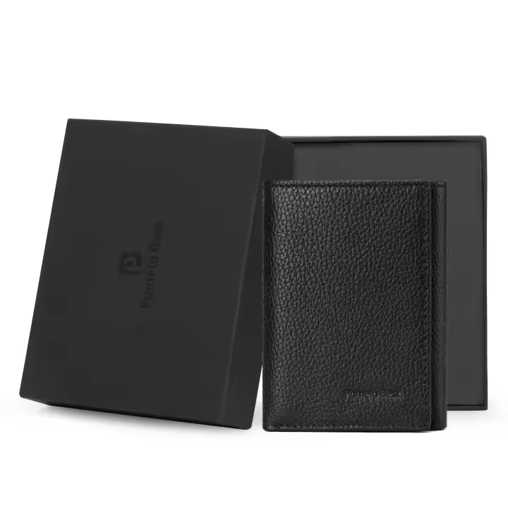 Cartera minimalista para hombres, cartera con 30% de descuento para hombres, cartera de cuero con protección RFID con caja de embalaje - 1