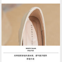 Zapatos individuales de 5 cm para primavera y otoño, color blanco y negro en bloques, zapatos Mary Jane con punta cuadrada. - details 25
