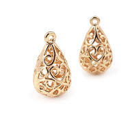 10 Uds. Colgantes con forma de lágrima de latón de Color dorado de 18K, fabricación de joyas de alta calidad, collar, pendientes, accesorios para mujer - details 0