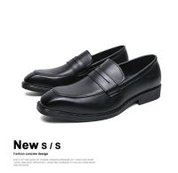 Zapatos de cuero con diseño de pie sonriente a la moda para hombre, versión coreana, zapatos de cuero pequeños formales. - details 2