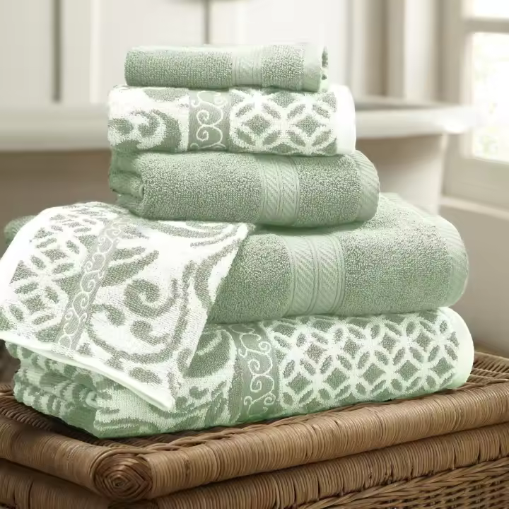 Juego de Toallas de Jacquard de Alta Absorción y Secado Rápido 34x21x0,5 cm - 1