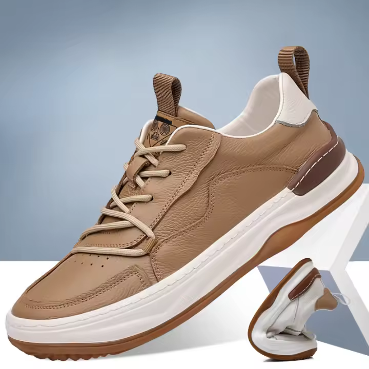 La primera capa de cuero de vaca transpirable zapatos de cuero de los hombres zapatos deportivos y de ocio. - 1
