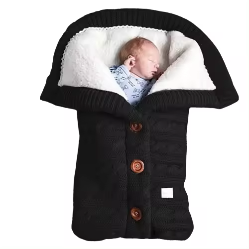 Saco de Dormir Tejido para Bebés, Acolchado y con Forro, Ideal para Cochecitos en Primavera, Otoño e Invierno, Diseño con botón - 1
