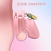 Leten Castidad masculina con llave Virginalidad para hombres Anillo transpirable Jaula CB para hombres SM Dispositivo de bloqueo de uretra Juguete - details 7