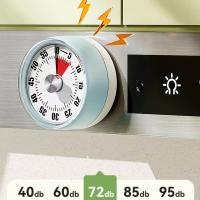 Temporizador Visual multifuncional de 60 minutos, sin necesidad de batería, temporizador mecánico magnético, cuenta atrás Ultra silenciosa, temporizador de cocina para hornear - details 2