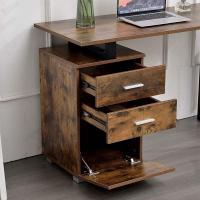 Escritorio Moderno de Madera y Acero 3 Cajones, Porta Ordenador, Diseño de Mesa de Trabajo, 120 x 50 x 75 cm, Decoración para Casa y Oficina - details 40