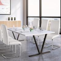 2 Piezas Sillas de Comedor Sillas de Oficina Conferencia Altura 47cm Carga Máxima 135kg Blanco - details 10