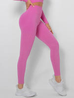 Pantalones de yoga deportivos de cintura alta para gimnasio, mallas sin costuras para mujer - details 16