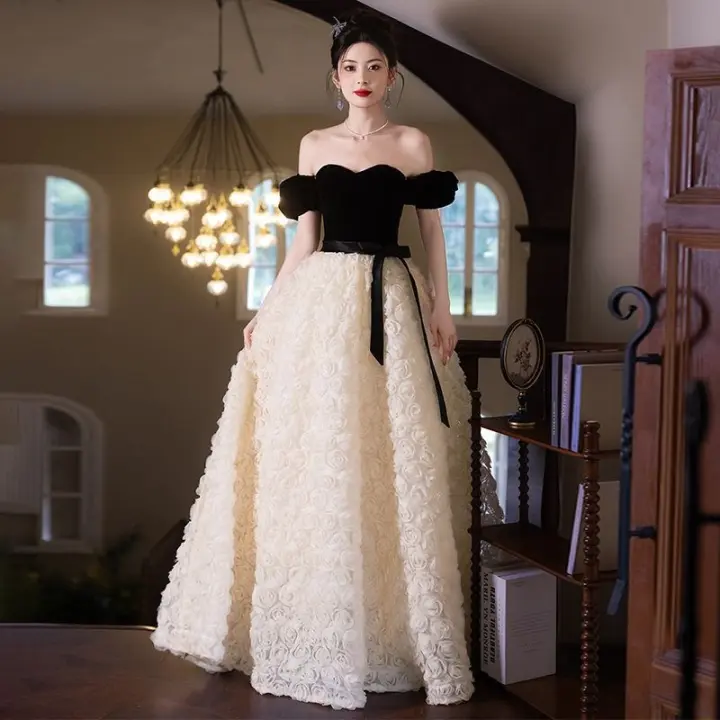 Vestido de Princesa Fugitiva de Estilo Occidental de Alta Gama Elegante Disfraz de Aniversario para Mujeres Moda Femenina - 1