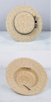 Sombrero de paja de ala corta Retro para mujer, elegante sombrero de copa para fiesta de té y boda con cinta de ganchillo, gorro de viaje de verano para mujer - details 5