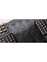 Bolso De Hombro Para Mujer Yogodlns Negro De Cuero Con Estilo Vintage Y Cráneos De Moda Con Hebels Bolso De Mano Cool - details 26