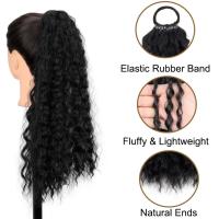 Peluca de cola de caballo Afro rizada permanente de maíz, extensión de cola de caballo, banda para el cabello, cola de caballo rizada ondulada larga, postizo de cola de poni Natural falso - details 8