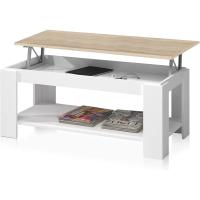 Mesa Centro con Revistero Elegante Acabado en Blanco Artik Medidas: 102 cm (Largo) x 43/54 cm (Alto) x 50 cm (Fondo) - details 19